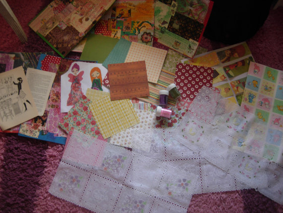 The Big Surprise Magic Box of art and craft supplies-a box full of whimsy art items for scrapbooking/mixed media art/collage/art journaling