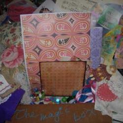A magic surprise box full of whimsy - art supplies for mixed media art/art journaling/collage/scrapbooking-Fun Fun Fun