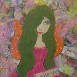 Believe - Original mixed media painting on wood
